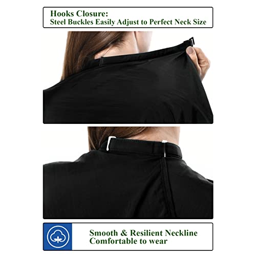 COGANA Extra Large 64x56 Inch Water-Resistant Nylon Barber Cape with Adjustable Hooks, Black - 1 Pack