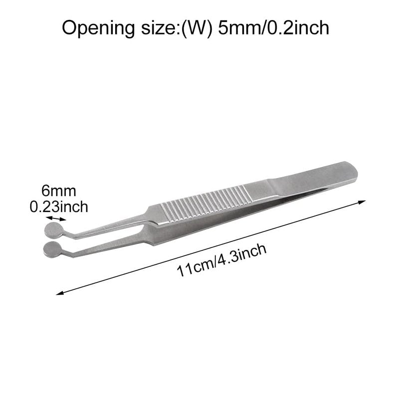 ZGORENDZ Premium Stainless Steel Arita Tauber Meibomian Gland Expressor Forceps Eyelid Massage Tweezers-Round Tip..