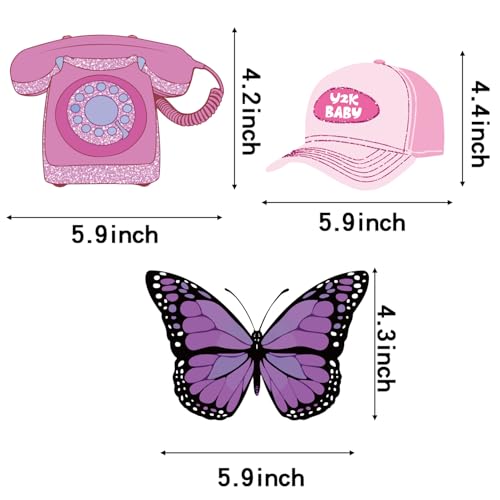 Y2K Pink Hanging Swirl Decorations Set - 30 Pcs Retro Party Decor