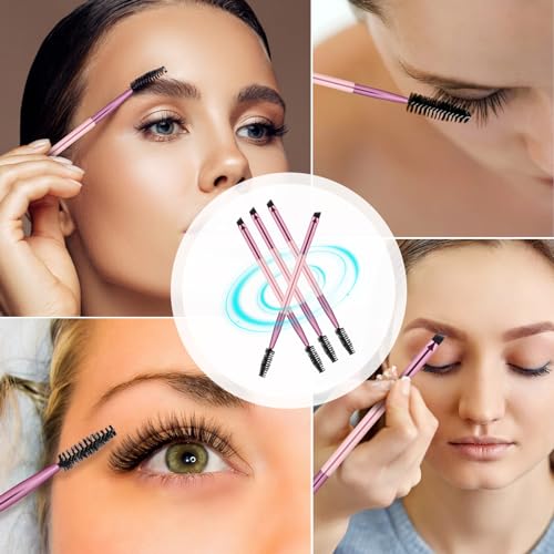 12-Piece Dual-Ended Eyebrow Brush Set - Angled & Spoolie Brushes