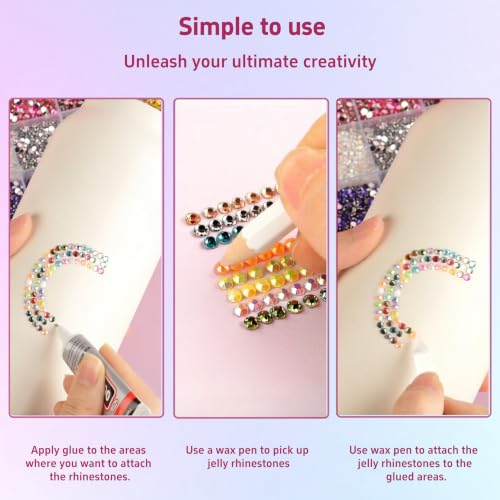 40000 Pcs Rhinestone Bedazzling Kit with Glue & Tools - 40 Colors