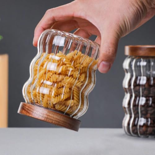 Airtight Glass Food Storage Container with Acacia Wood Lid - 1.5L