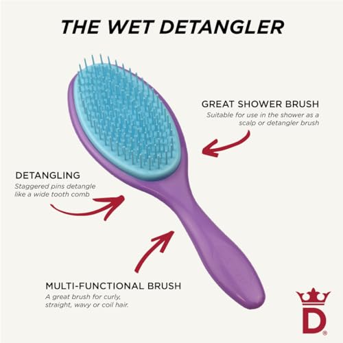 Denman Violet Wet Detangler Shower Hairbrush for All Hair Types – D95
