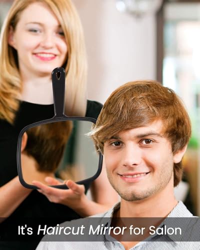Gladmart 10.3x7.4 Inch Black Hand Mirror for Hairdressing & Makeup