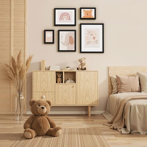 Vittanly 8x10 Solid Wood Picture Frame with Plexiglass, Black