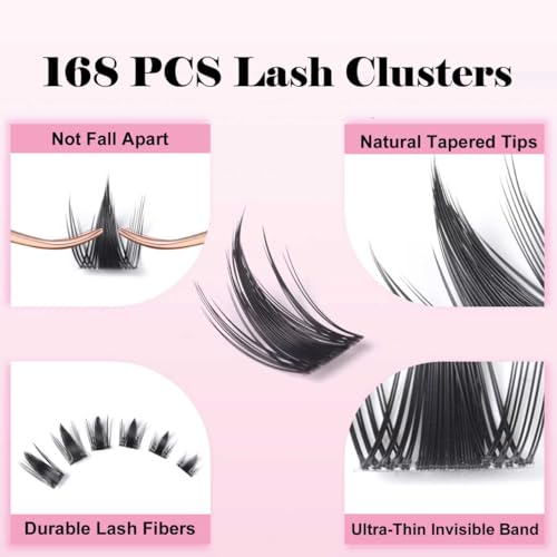 Kisslily Manga Lash Clusters - Wispy DIY Individual Eyelashes 8-19mm
