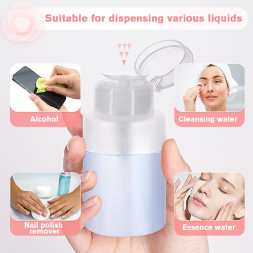 Milukon 3PCS Refillable Pump Dispenser Set for Acetone & Alcohol
