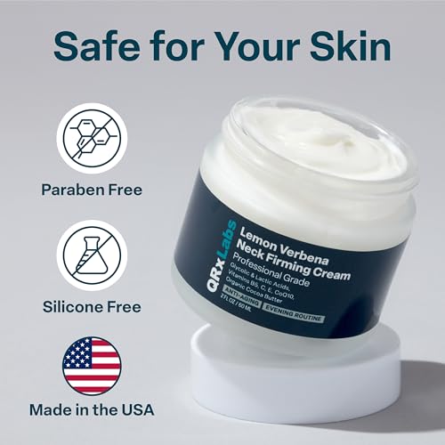 QRxLabs Neck Firming Cream with Lemon Verbena, 2 oz - Collagen Boost & Anti-Aging