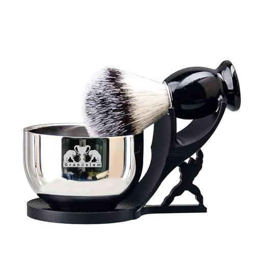 Grandslam 3-in-1 Shaving Brush Kit for Men - Black