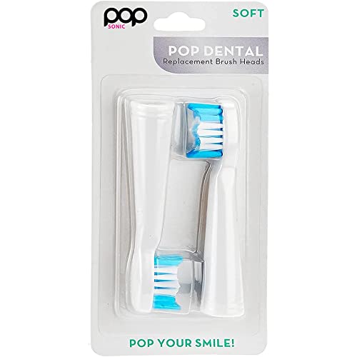 Pop Sonic Replacement Toothbrush Heads - 2 Pack, Soft Bristles