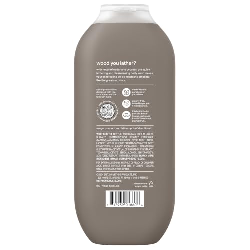 Method Men’s Body Wash, Cedar + Cypress, Moisturizing Formula, 18 fl oz