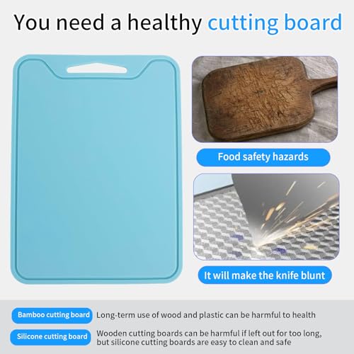 Flexible Silicone Cutting Board - BPA Free, Dishwasher Safe, 11.8"x8.6"