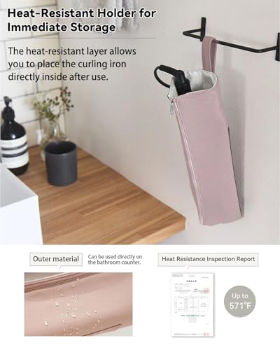 Easy-U White Heat Resistant Curling Iron Holder & Mat