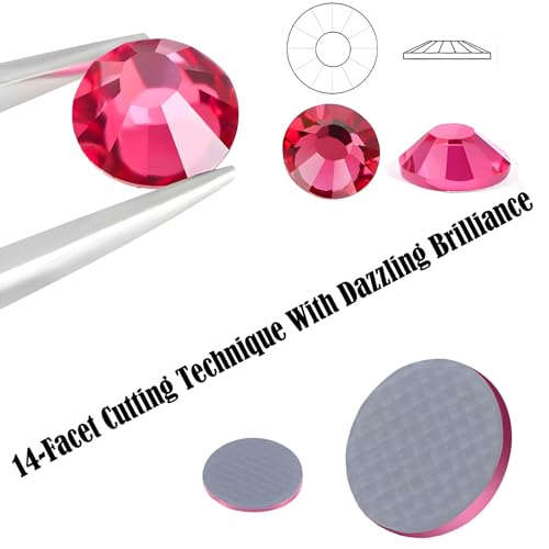 Kzkcy SS16 Hotfix Rhinestones 3.7-3.9mm 1440 Mixed Colors - Flatback Glass Gems for Nails, Bags, Clothes