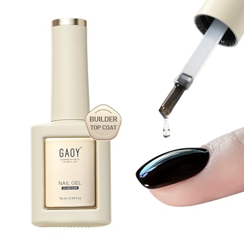 GAOY No Wipe Builder Top Coat Gel, 16ml High Gloss Nail Finish