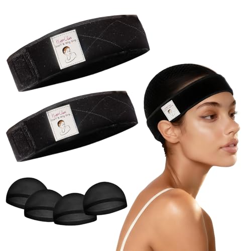 HappClan Black Velvet Wig Grip Band Non-Slip Hair Accessory for Women
