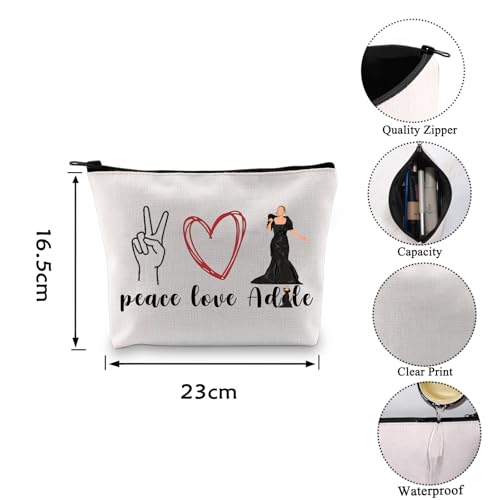 Adele Singer Canvas Makeup Bag - Durable Travel Cosmetic Organizer