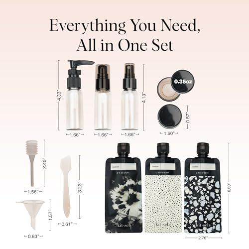 Kitsch 11-Piece TSA-Approved Travel Toiletry Containers Set