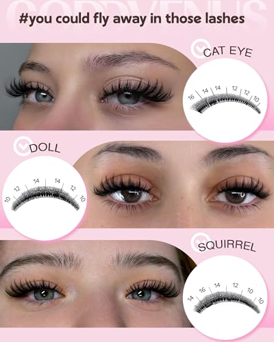 Fluffy Manga Lash Clusters Kit C-Plush 12-16mm - DIY Anime Look