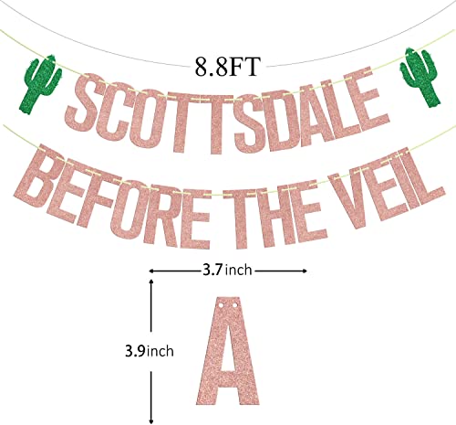 Scottsdale Before the Veil Bachelorette Party Banner - Rose Gold Cactus Decor