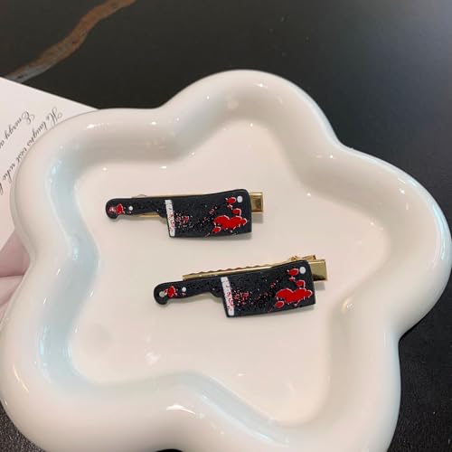 5 Mini Knife Hair Clips - Unique Halloween Barrettes for Parties