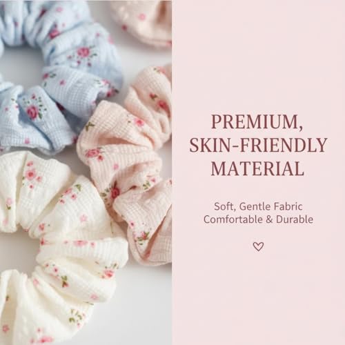 Floral Lace Scrunchies Pack of 3 for Women - Blossom Hair Ties & Ponytail Holders