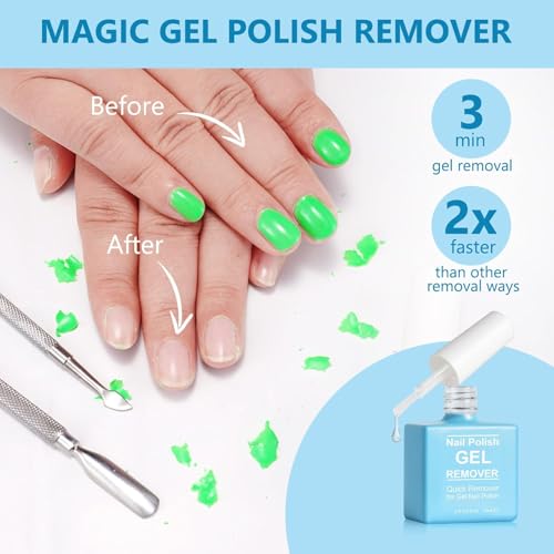 Gel Polish Remover Kit 3 Pack - Quick & Easy Nail Gel Removal (0.17 Fl Oz Each)