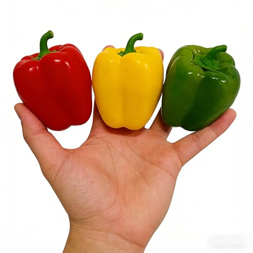 6-Piece Artificial Bell Pepper Set - Lifelike Decorative Vegetables