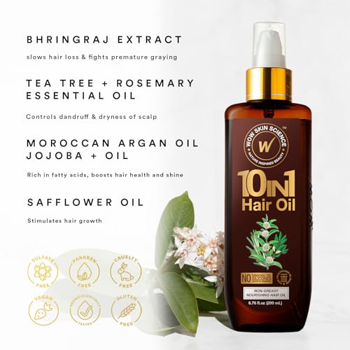 WOW Skin Science 10 in 1 Nourishing Hair Oil for Dry, Damaged Hair