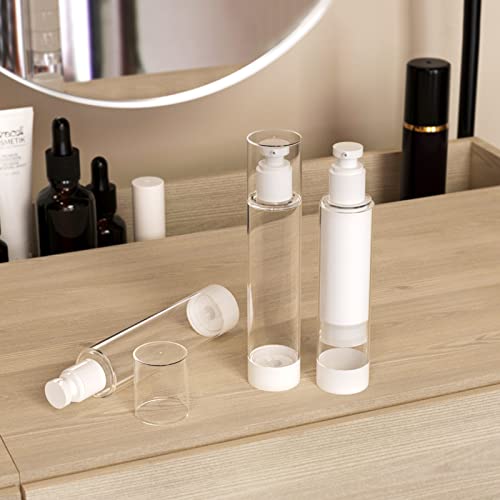 Longway 120ml Airless Pump Bottles - Refillable Travel Cosmetic Containers (6 Pack)
