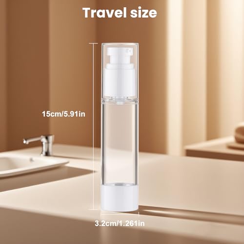 Cosywell Airless Pump Bottles 3 Pack 1.7oz - Empty Moisturizer Dispenser