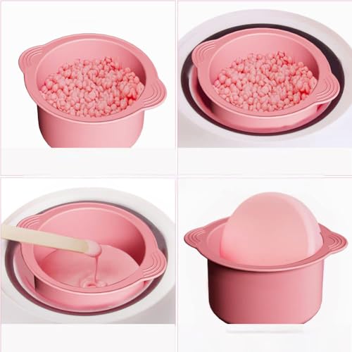 Silicone Wax Warmer Liner with 2 Wax Spatula Sticks - Pink