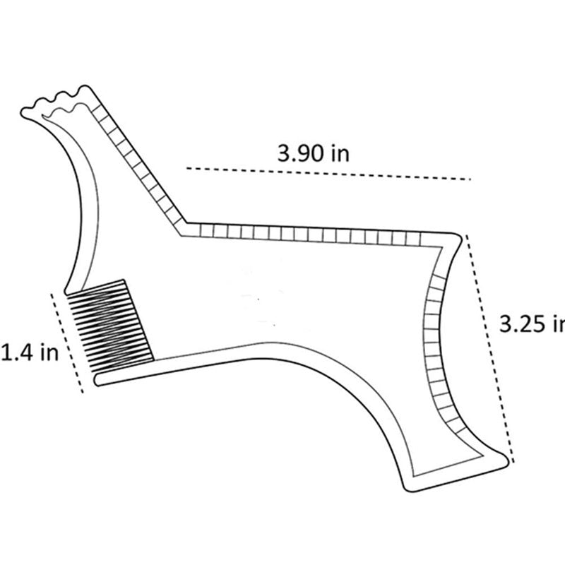 2 Pcs Beard Shaper & Curve Cut Edge Guide Template for Men - Clear Template for Trimming Mustache, Goatee, Neckline, and Styling Perfect Beard & Hairstyle