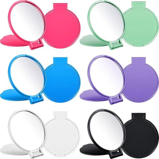 Jetec 12 Pieces Compact Mirrors Bulk, Mini Folding Pocket Mirrors for Purse, Small Portable Makeup Stuffs for Travel, Girls, Party Favors, Wedding Birthday Goodie Bags (Classic Colors)