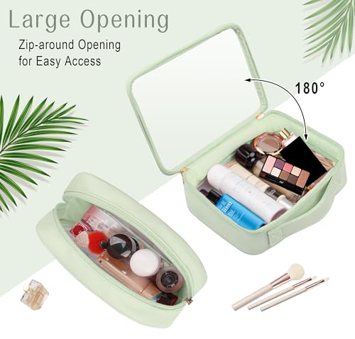 TSA Approved Clear Makeup Bag - Waterproof Cosmetic Bag Set in Green