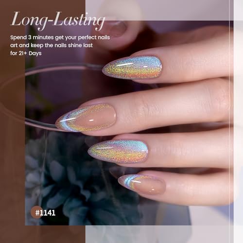 RARJSM Holographic Cat Eye Gel Nail Polish Set - 6 Colors