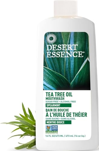 Desert Essence Tea Tree Oil Mouthwash - Alcohol-Free Spearmint, 16 fl oz