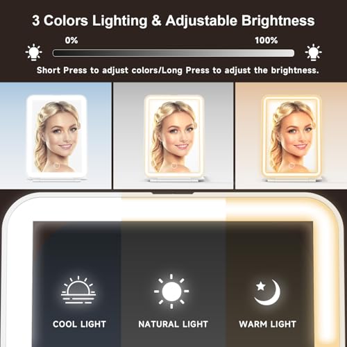 Mocado LED Foldable Travel Makeup Mirror - USB Rechargeable (White)