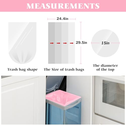 Teivio 10 Gallon Colorful Trash Bags | 100 Count Durable Kitchen Waste Bags