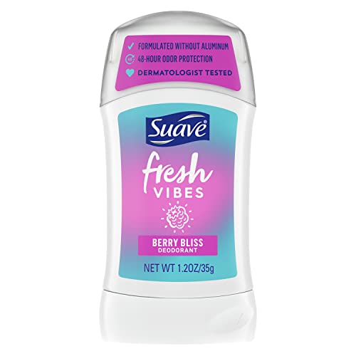 Suave Fresh Vibes Berry Bliss Deodorant Stick, Aluminum-Free, 48 Hour Protection 1.2 oz