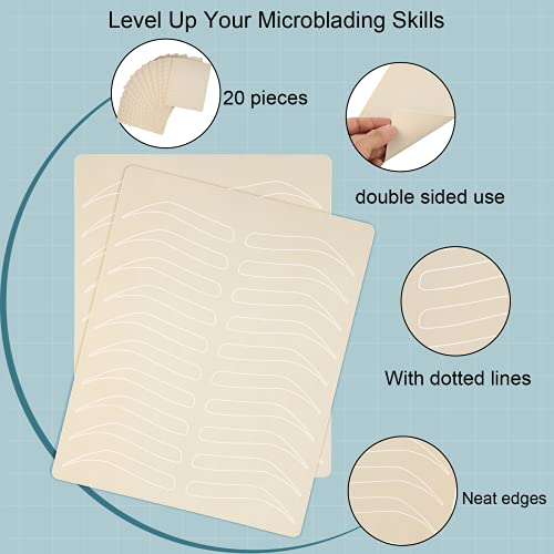 Maitys 20-Piece Double-Sided Silicone Microblading Eyebrow Practice Skin