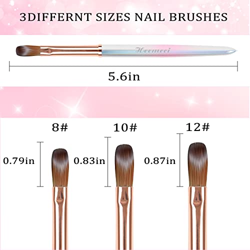Size 12 Kolinsky Acrylic Nail Brush - Pink & White Gradient