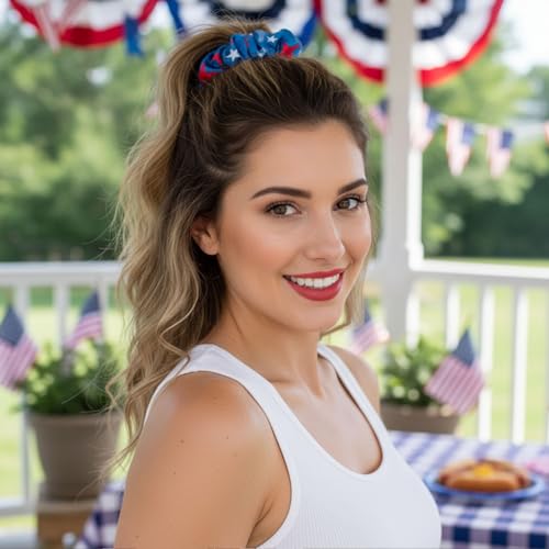 3-Pack Patriotic 4th of July Hair Scrunchies - American Star Design