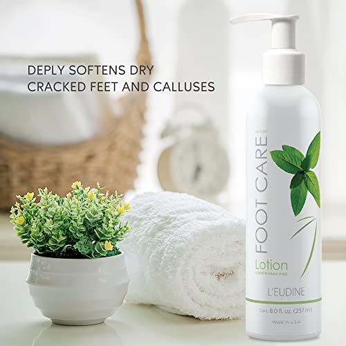 L'eudine Foot Lotion - Pack of 1, Moisturizing Foot Care Cream with Arnica & Cocoa Butter, 8 fl oz