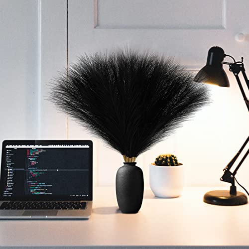 Black Pampas Grass Decor - 6PCS Faux 17.7 Inch Vase Filler