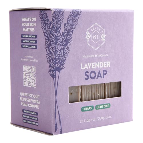 Crate 61 Vegan Lavender Bar Soap - Handmade Cold Pressed 3 Pack