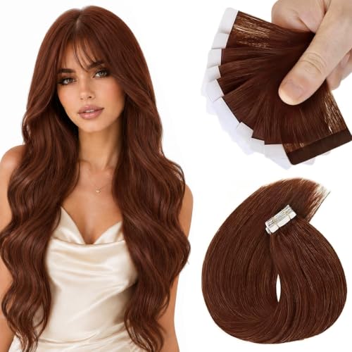 Sunny Hair Tape-in Hair Extensions 18#33 Warm Mahogany Brown 10pcs