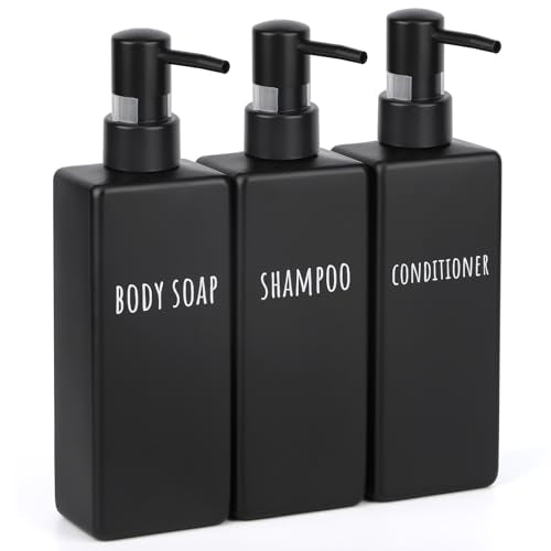 Segbeauty 3-Pack 16.9oz Refillable Shampoo & Conditioner Dispensers for Bathroom & Travel