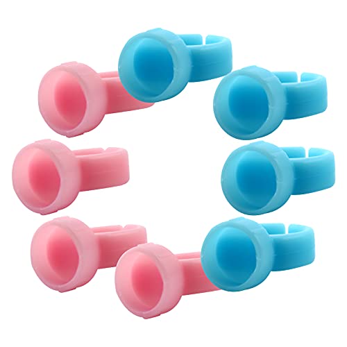 MARLLOGIVA 100pcs Pink Silicone Pigment Rings for Microblading & Tattoo Ink Holders