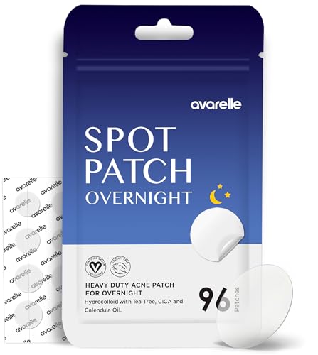 AVARELLE Hydrocolloid Acne Pimple Patches Nighttime 96 Count - Clear Spot Treatment
